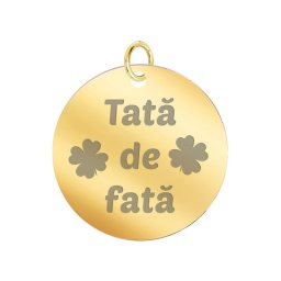Martisor Pandantiv Inox Banut Auriu Tata de fata