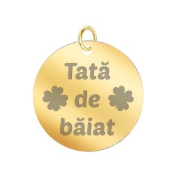 Martisor Pandantiv Inox Banut Auriu Tata de baiat