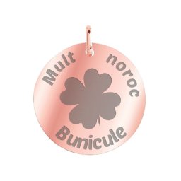 Martisor Pandantiv Inox Banut Rose Gold Mult Noroc Bunicule