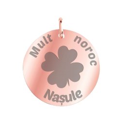 Martisor Pandantiv Inox Banut Rose Gold Mult Noroc Nasule