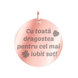 Martisor Pandantiv Inox Banut Rose Gold Iubit Sot