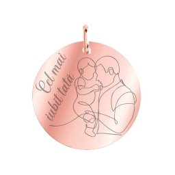 Martisor Pandantiv Inox Banut Rose Gold Cel mai bun tata