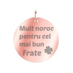 Martisor Pandantiv Inox Banut Rose Gold Mult Noroc Frate