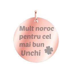 Martisor Pandantiv Inox Banut Rose Gold Mult Noroc Unchi