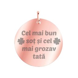 Martisor Pandantiv Inox Banut Rose Gold Sot si Tata