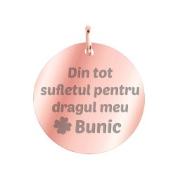 Martisor Pandantiv Inox Banut Rose Gold Din tot sufletul Bunic