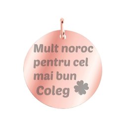 Martisor Pandantiv Inox Banut Rose Gold Mult Noroc Coleg