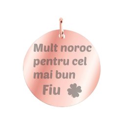 Martisor Pandantiv Inox Banut Rose Gold Mult Noroc Fiu