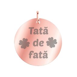 Martisor Pandantiv Inox Banut Rose Gold Tata de fata