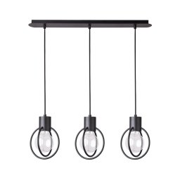 Lustră pe cablu AURA 3xE27/60W/230V negru