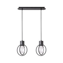 Lustră pe cablu AURA 2xE27/60W/230V negru