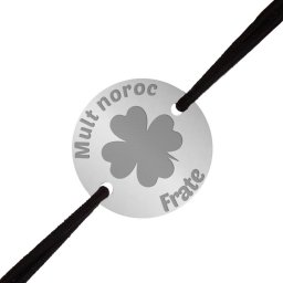 Martisor Bratara Inox Barbati Banut Argintiu Mult Noroc Frate