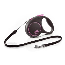 Lesa Retractabila, Cord Flexi, Black Design, S 5 M 12 Kg, Roz