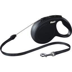 Lesa Flexi Snur, Classic Long, S 8M, 12 Kg, Negru
