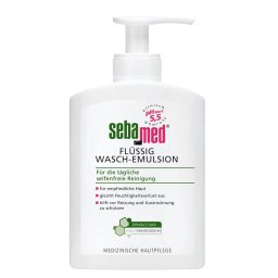 Sebamed Gel de curatare pentru fata si corp cu pompa 200 ml Flussig Wasch-Emulsion