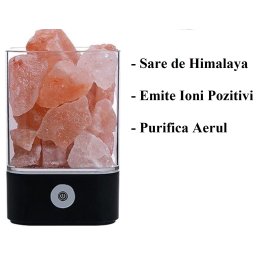Lampa Purificare cu Sare de Himalaya - Negru