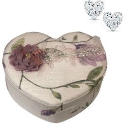 Cadou Cutie Bijuterii Inima Cercei Gold Heart