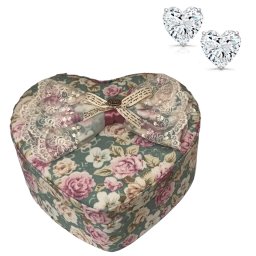 Cadou Cutie Bijuterii Inima Cercei Gold Heart