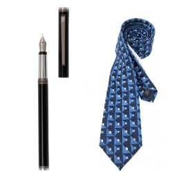 Cadou Style Blue Cravata Matase si Stilou Ungaro Modene