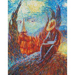 Set goblen cu diamante, cu sasiu, Iluzie in stil van Gogh - Oleg Shupliak, 40x50 cm