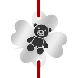 Martisor Bratara Inox Trifoi Argintiu Ursulet de Plus