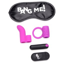 Bang! Couple's Kit Love Ring, Finger Vibe, Bullet & Blindfold Purple