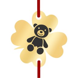 Martisor Bratara Inox Trifoi Auriu Ursulet de Plus