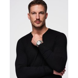 Ombre Classic men's sweater with round neckline - black