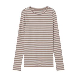 NAME IT Tricou 'Suraja' maro deschis / alb murdar