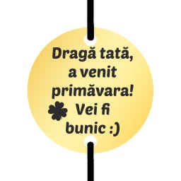 Martisor Bratara Inox Barbati Banut Auriu Cea mai Buna Veste