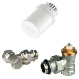Set radiatoare Honeywell VTL3030ES15, cap termostat Thera6, robinete de tur şi retur