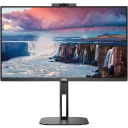 Monitor WLED IPS AOC 23.8" FHD 75Hz 4ms HDMI DisplayPort USB USB-C Webcam Pivot 24V5CW/BK, Gri
