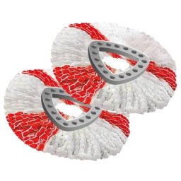 Set 2 capete pentru mop, Vileda, Microfibra, Rosu/Alb