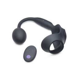 Alpha-Pro 10X P-BOMB Cock & Ball Ring with Vibrating Anal Plug