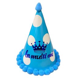 Coif aniversare albastru La multi ani 24 cm
