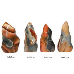 Obelisc Jasp Policrom Mineral Natural - 10-11 x 5-7 x 3-5 cm - 1 Buc