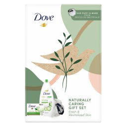 Set Dove Naturally Refreshing: Puf de baie + Sapun Crema Go Fresh Touch, 90 g + Gel de dus, 250 ml
