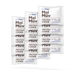 GymBeam MoiMüv Protein Cookie 12 x 75 g afine și ciocolată albă