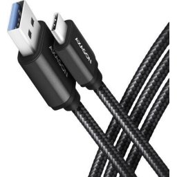 BUCM3-AM20AB SPEED, USB-A / USB-C, QC3.0, 3A,200cm, negru