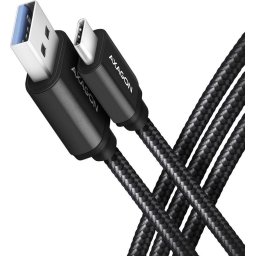 BUCM3-AM10AB SPEED, USB-A / USB-C, QC3.0, 3A,100cm, negru