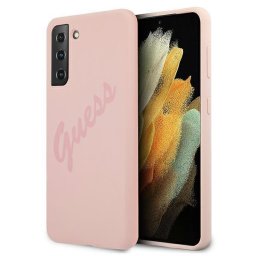 Husa Husa de protectie Guess Vintage din Silicon pentru Samsung Galaxy S21+, Roz