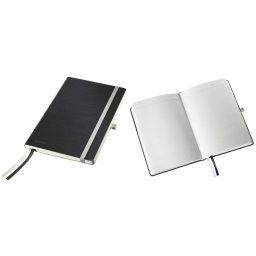 Caiet de birou A5, LEITZ Style, coperti flexibile - negru satin, hartie crem - matematica