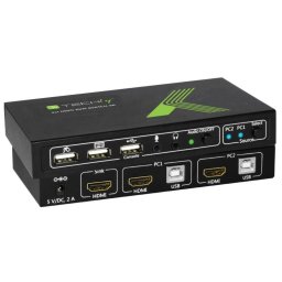 Switch Techly 2x1 USB HDMI 4Kx2K IDATA KVM-HDMI2U KVM switch Black