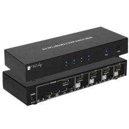 Switch Techly IDATA DP-KVM4 KVM switch Rack mounting Black
