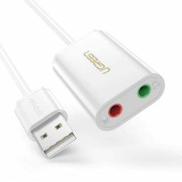Placa de sunet extern, interfata USB 2.0, conectori 2 x jack 3.5 mm, alb
