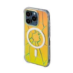 Husa MagSafe Kingxbar PQY Crack Series silicone case for iPhone 15 Pro - holographic