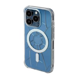 Husa MagSafe Kingxbar PQY Crack Series Silicone Case for iPhone 15 Pro - Transparent