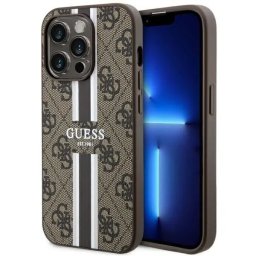 Husa Guess GUHMP14LP4RPSW iPhone 14 Pro 6.1" brown/brown hardcase 4G Printed Stripes MagSafe