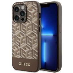 Husa Guess GUHMP14LHGCFSEW iPhone 14 Pro 6.1" brown/brown hard case GCube Stripes MagSafe