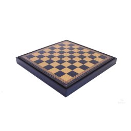 Tabla sah imitatie piele - albastru-auriu
